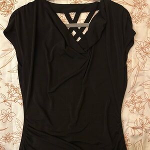 HeartSoul Black Crisscross Women's Blouse